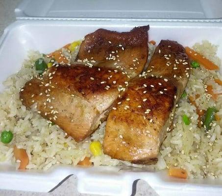 Salmon fry rice and more.