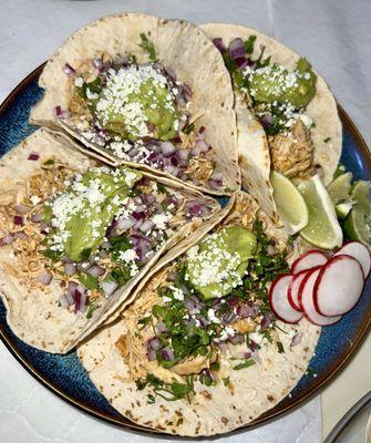 Chicken soft tacos