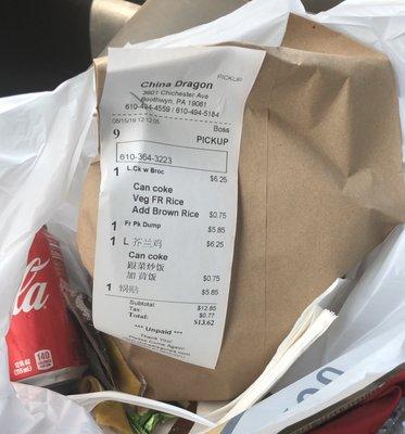 Soda, Receipt, Bagged Food Before Eating