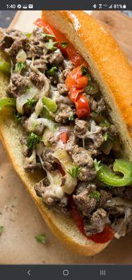 Philly cheese steak hero.