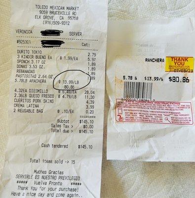 Check your receipts for over charges!