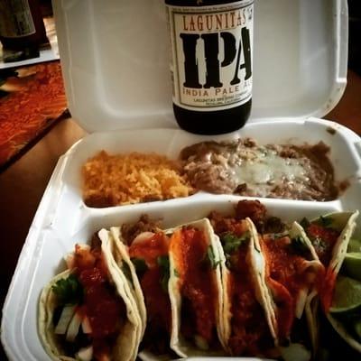 Tacos + beer, cant go wrong. Beer was not purchased at this location, please drink responsibly.