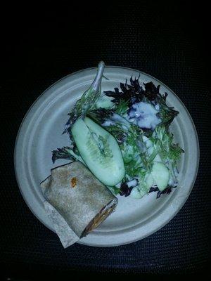 They served refreshments before the documentary - Sandwich and Salad