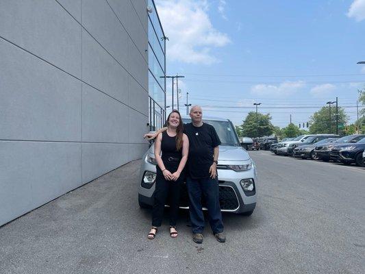 Gabby and me in front of my new Kia :)