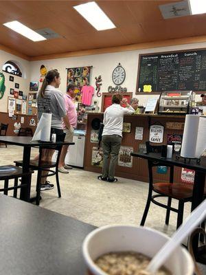 A line out the door! I was nicely surprised, and surely impressed by the loyal local customers that MoM brought in on a weekday.