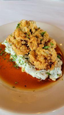 Chicken fried oysters appetizer