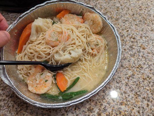 Shrimp scampi pasta.  Yeech.