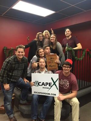 This team pulled off a great birthday surprise. The birthday boy was blind-folded all the way to EscapeX Rooms!