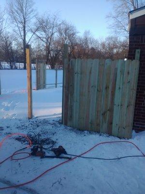 a privacy fence I did in Indiana 300 liner square feet