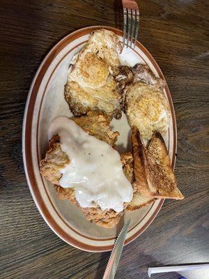 Chicken fried chicken and eggs