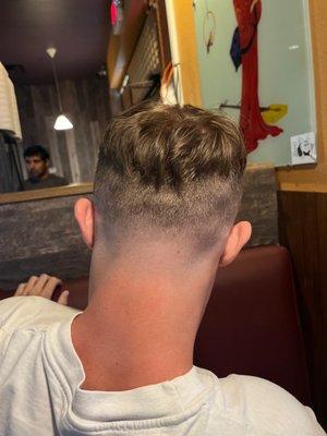 What they consider a "low fade v cut"