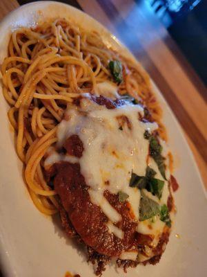 Lunch Chicken Parmesan with Spaghetti