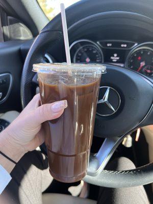 Cold brew + splash of oat milk