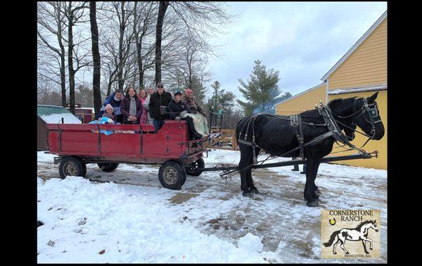 Wagon ride with the family.
 Our new yearly tradition.