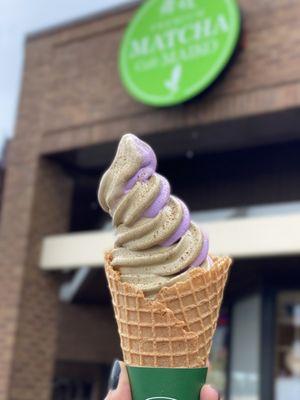 Ube & Hojicha Soft Serve @tiffhuangry