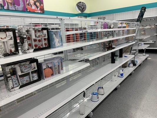 Sparse shelves in the home area