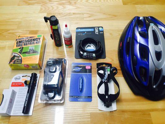 Bicycle accessories store offering helmets, bike racks and more!