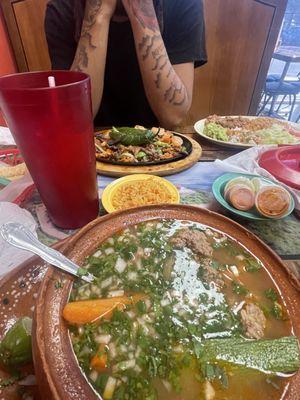 albondigas and shrimp fajita plate