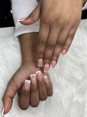 cut down, fill-in w/ french tip.