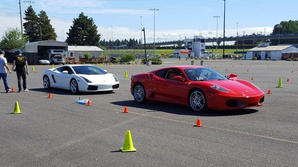 Red Ferrari and White Lamborghini. If you ever have to struggle with this choice, choose the Lambo!