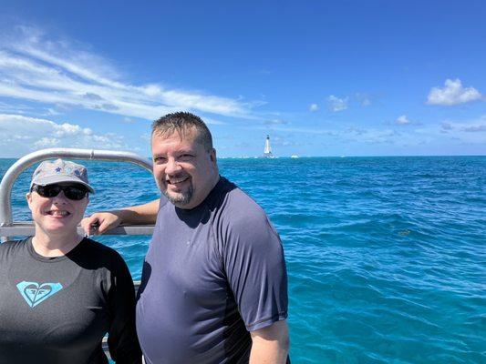 View of the lighthouse at alligator reef ball zero. The water was awesome!