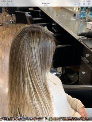 Soft high lights for dark hair by Merrilee