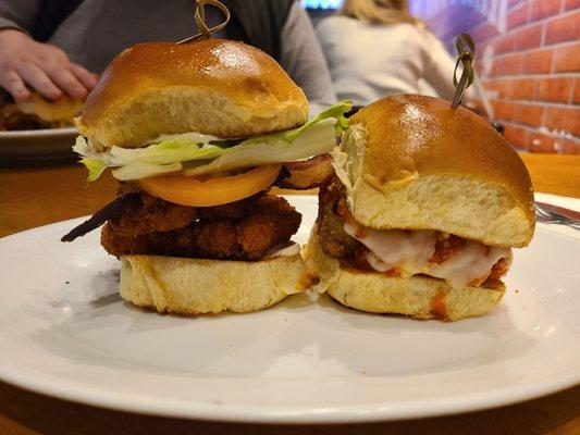 Wednesday slider special fried but and chicken parm