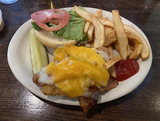 Chicken club with fried chicken