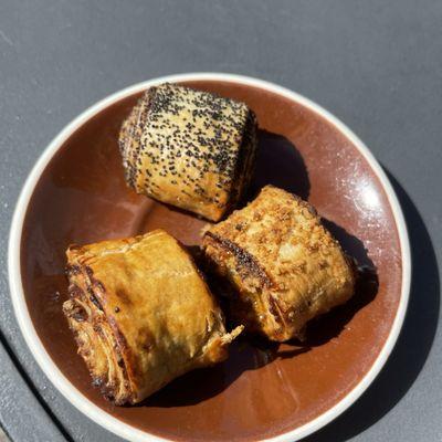 These rugelach are the best! Clockwise from left: strawberry, poppyseed, apricot.