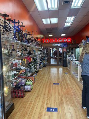 View of the entrance of My Smoke Shop Woodland Hills. A little showcase of some of their selections.