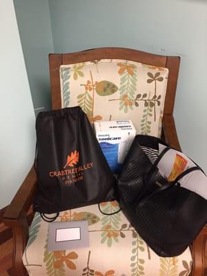 New patient gift bag & Soniccare toothbrush (online form offer only)