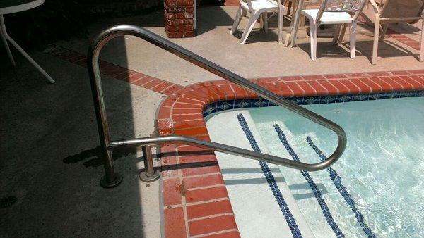 Installed grab rail for an elderly customer to make it easy to use the pool for therapy.