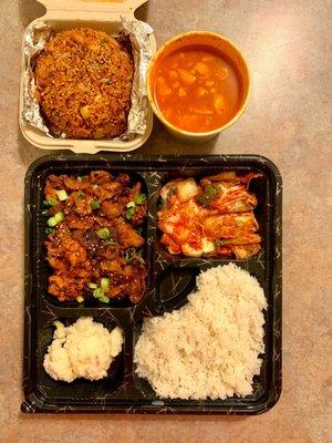 Kimchi Pork Fried Rice Spicy Pork Bulgogi Bento Box