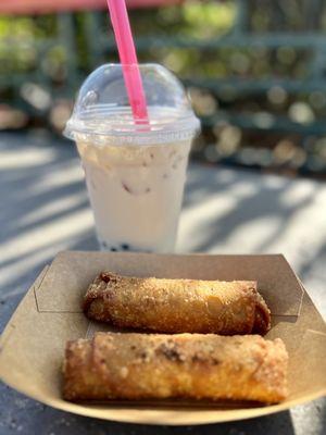 Egg rolls and bubble tea