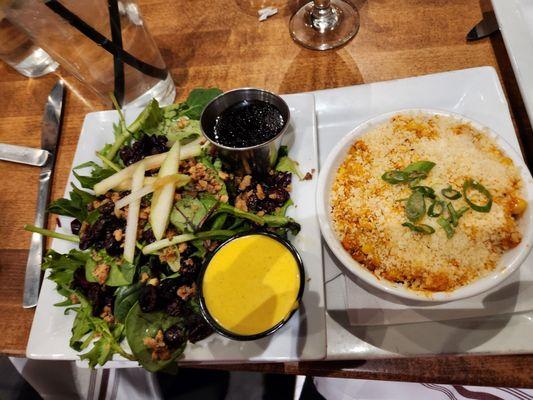 Side salad & Bourdain corn cup