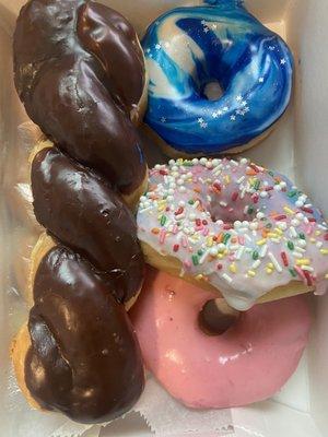 Chocolate Twist Donut, Galaxy Donut, Strawberry Donut  Delicious and Fluffy