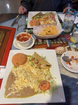 Burritos Dinner, Enchiladas, Shredded Beef Taco