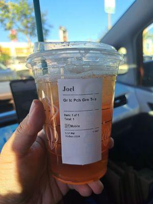 Iced Peach Green Tea