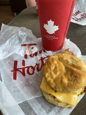 Bacon, Egg & Cheese biscuit and some of the best coffee