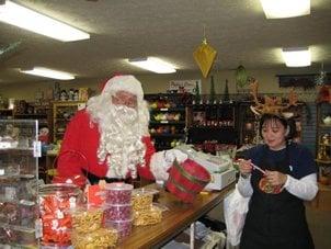 Employee and Santa Claus