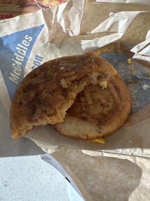 Round egg sausage McGriddle