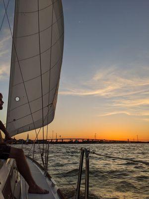 Approaching the Kemah Bridge