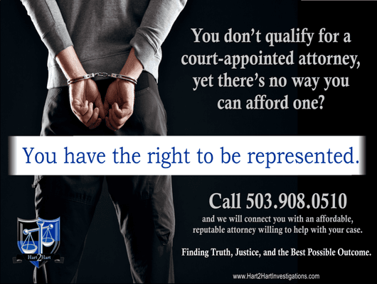 We work with only the best attorneys with solid reputations.  Call us for a referral.