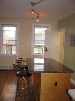 Beautiful Living Room with Granite counters - they added this during winter break as a renewal bonus :)