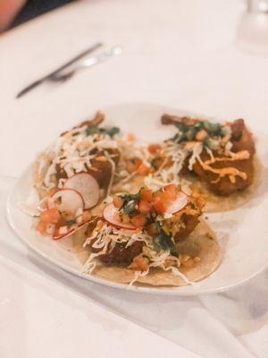 Shrimp Tacos! My son thoroughly enjoyed them.