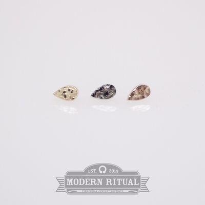 14k white, yellow, and rose gold hammered teardrops from BVLA.