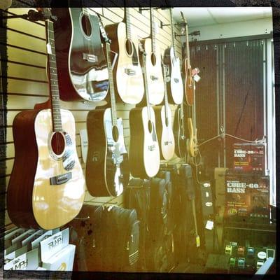 Plenty of guitars in this little store!