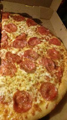 A pepperoni pizza with 'ICB' seasoning. Yum!