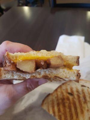 Inside apple cheese panini