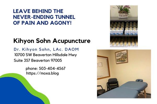 Leaving behind the never-ending tunnel of pain and agony with treatments of Korean acupuncture and herbal medicine at moxa.blog.